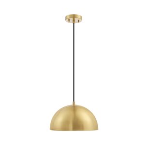 Globe Electric Hazel 1-Light Matte Brass Modern Pendant Light (13-in W)