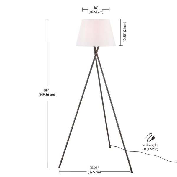 Globe Electric Allen 59-in Matte Black Standard Floor Lamp