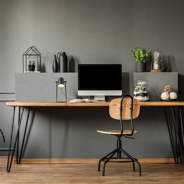 Globe Electric Sahara 14-in Matte Black Desk Lamp With Metal Shade