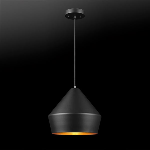 Globe Electric Amara 1-Light Black Modern Pendant Light (12-in W)