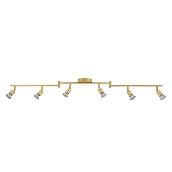 Globe Electric Payton 47.2-in 6-light Matt Brass Dimmable Linear Track Lighting