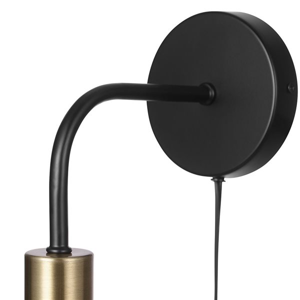 Globe Electric Holden 1-Light Matte Black Plug-In or Hardwire Wall Sconce