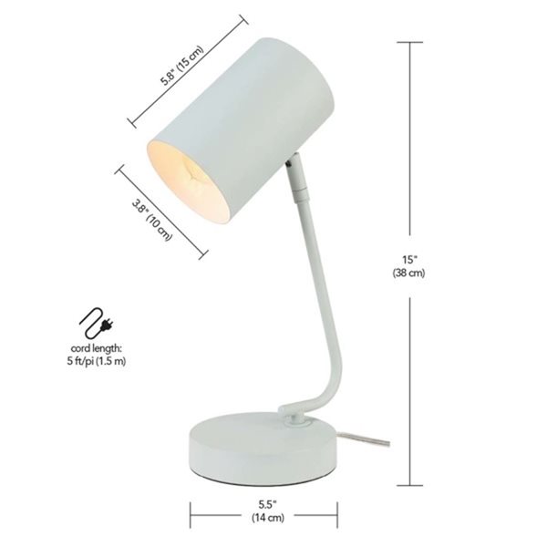 Globe Electric Jordan 15-in Matte Light Blue Desk Lamp With Metal Shade