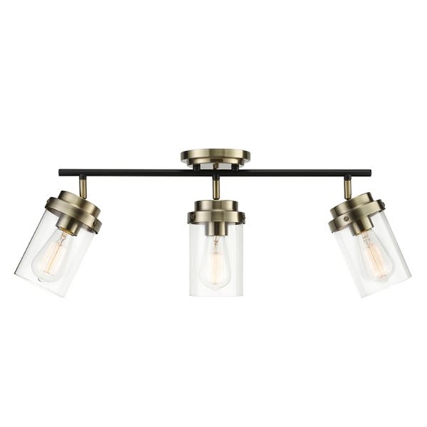 Globe Electric Adelaide 22-in 3-light Antique Brass Dimmable Linear Track Lighting