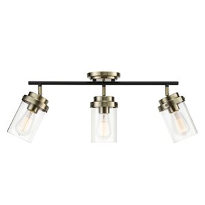 Globe Electric Adelaide 22-in 3-light Antique Brass Dimmable Linear Track Lighting