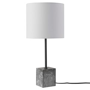 Globe Electric Siena 22-in Black Table Lamp With Fabric Shade