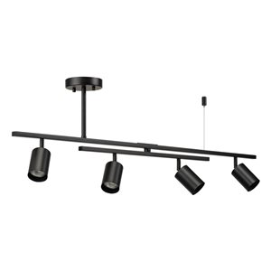 Globe Electric West 42-in 4-light Matte Black Track Lighting and Centre Swivel Bar