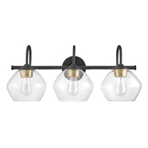 Globe Electric Harrow 26-in 3-light Bronze Modern Vanity Light