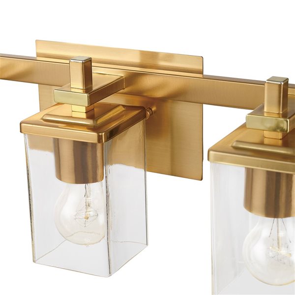 Globe Electric Dakota 20-in 3-light Matte Brass Industrial Vanity Light