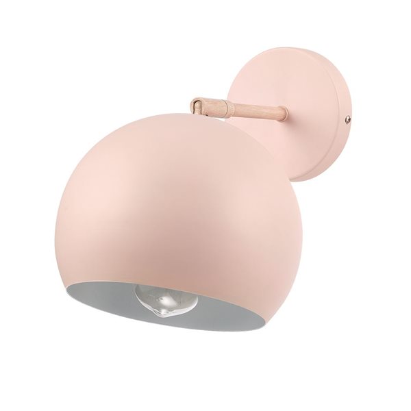Globe Electric Molly 1-Light Matte Pink Plug-In or Hardwire Modern Wall ...