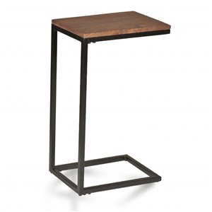 HomeRoots 25-in Black and Chestnut Solid Wood Rectangular End Table