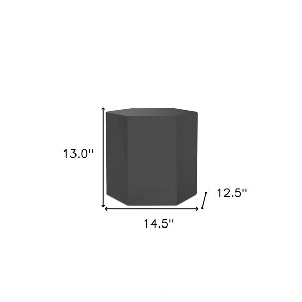 HomeRoots 13-in Grey High Gloss Manufactured Wood Hexagon End Table