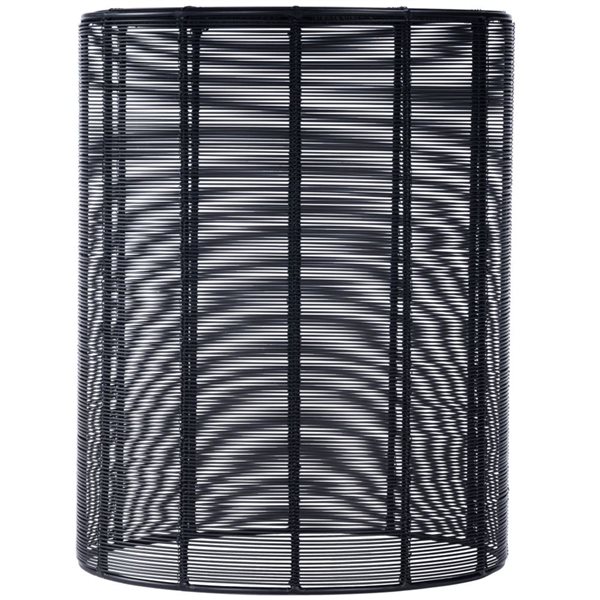 HomeRoots 18-in Black Round Wire End End Table