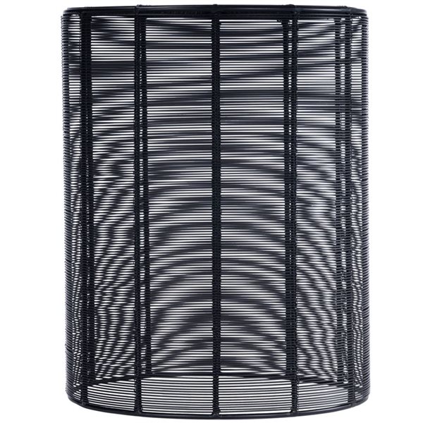 HomeRoots 18-in Black Round Wire End End Table