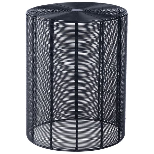 HomeRoots 18-in Black Round Wire End End Table