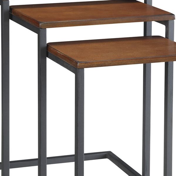 HomeRoots 24-in Black and Brown Wood Rectangular End Table