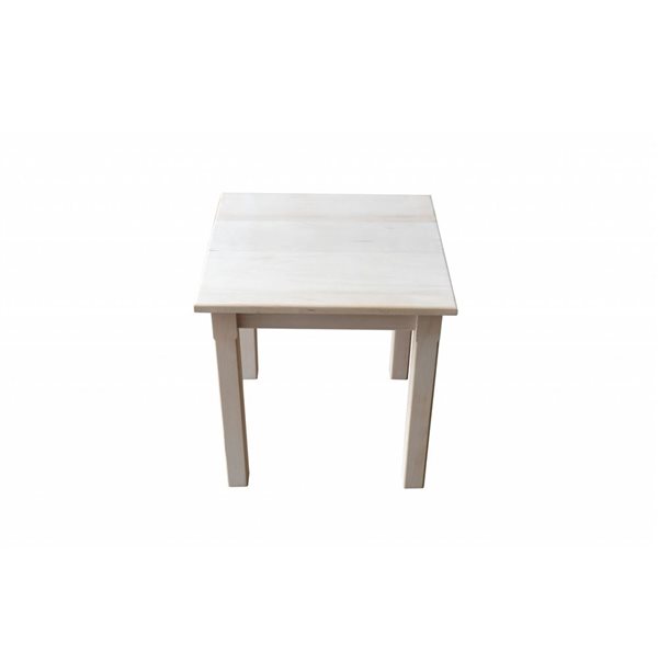 HomeRoots 20-in Unfinished Solid Wood Square End Table