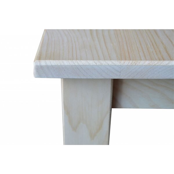 HomeRoots 20-in Unfinished Solid Wood Square End Table