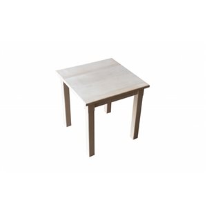 HomeRoots 20-in Unfinished Solid Wood Square End Table