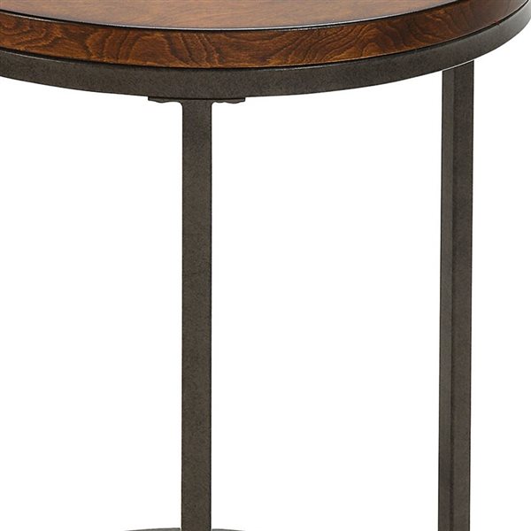 HomeRoots 24-in Black and Brown Wood Rectangular End Table