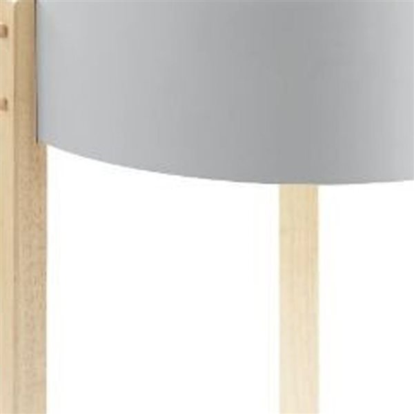 HomeRoots 21-in Natural Brown and White Wood and Solid Wood Round End Table