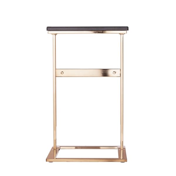 HomeRoots 24-in Gold and Black Contemporary Rectangular End Table