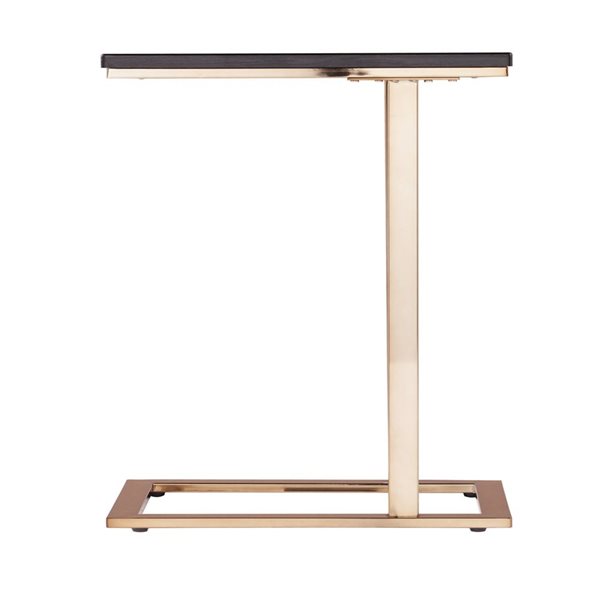 HomeRoots 24-in Gold and Black Contemporary Rectangular End Table