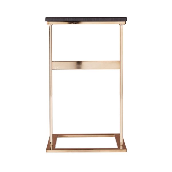 HomeRoots 24-in Gold and Black Contemporary Rectangular End Table