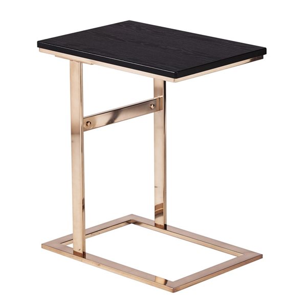 HomeRoots 24-in Gold and Black Contemporary Rectangular End Table