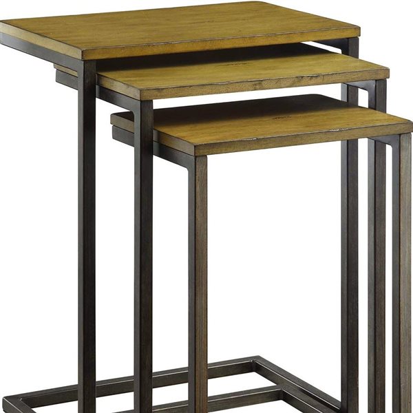 HomeRoots 24-in Black and Brown Solid Wood Rectangular End Table