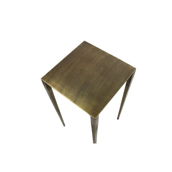 HomeRoots 24-in Brass Iron Square End Table