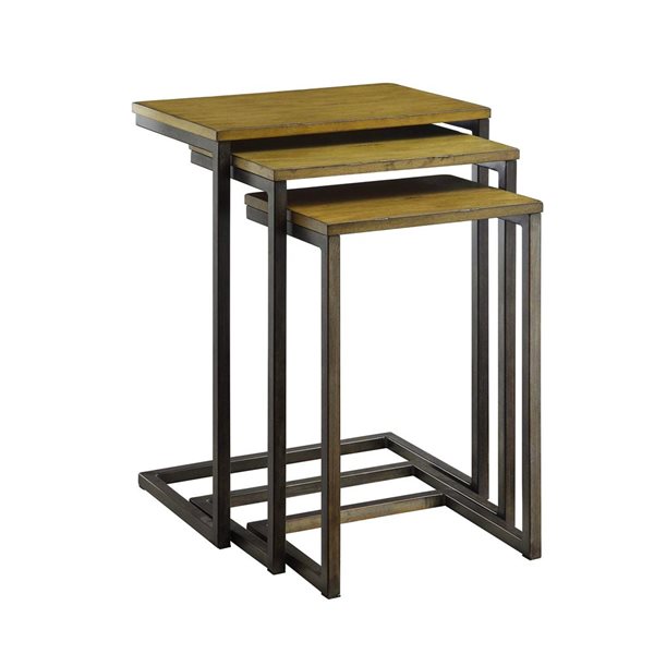 HomeRoots 24-in Gold Glass Rectangular End Table