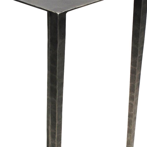 HomeRoots 24-in Nickel Iron Square End Table