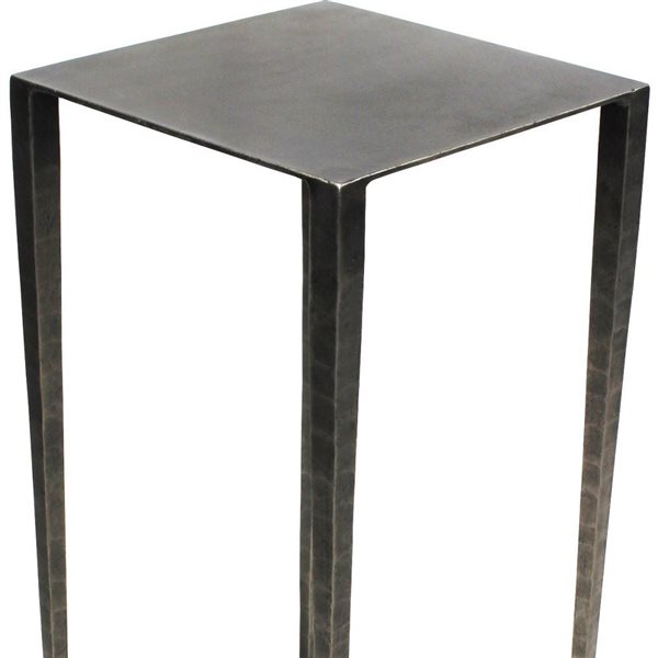 HomeRoots 24-in Nickel Iron Square End Table