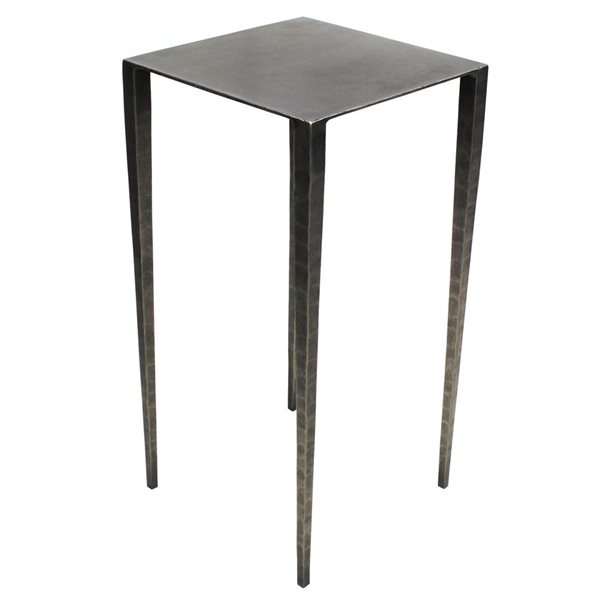 HomeRoots 24-in Nickel Iron Square End Table