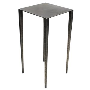 HomeRoots 24-in Nickel Iron Square End Table