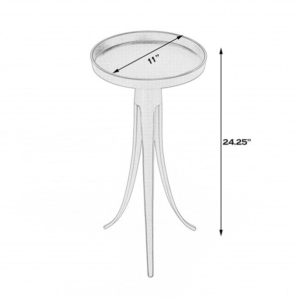 HomeRoots 24-in Black Aluminum Round End Table