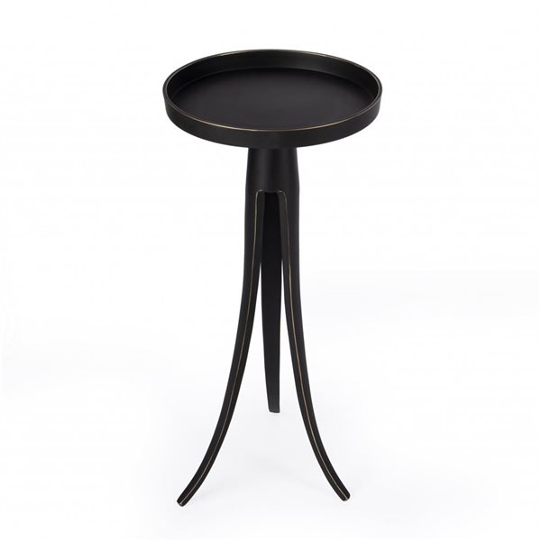 HomeRoots 24-in Black Aluminum Round End Table