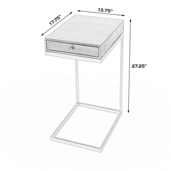 HomeRoots 27-in Natural Brown Solid and Wood Square End Table with Drawer