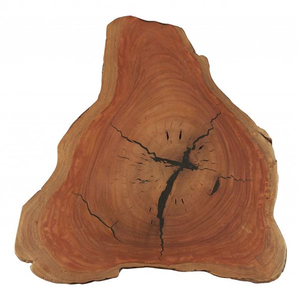 HomeRoots 19-in Black and Natural Brown Solid Wood Free Form End Table