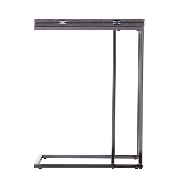 HomeRoots 25-in Silver and Grey Expandable Rectangular End Table