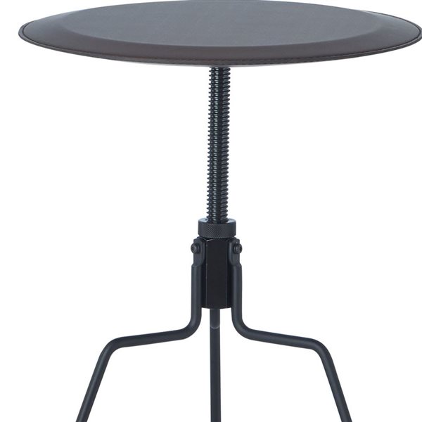 HomeRoots 25-in Sandy Black and Espresso Veneer and Metal Round End Table