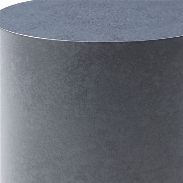 HomeRoots 25-in Antiqued Copper and Grey Galvanized Metal Round End Table