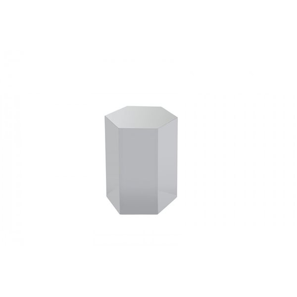 HomeRoots 17-in Light Grey Manufactured Wood Hexagon End Table