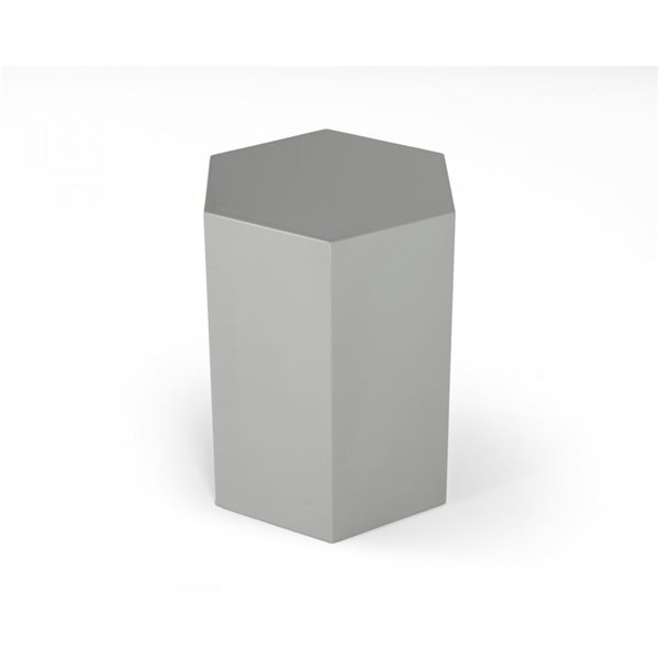 HomeRoots 17-in Light Grey Manufactured Wood Hexagon End Table