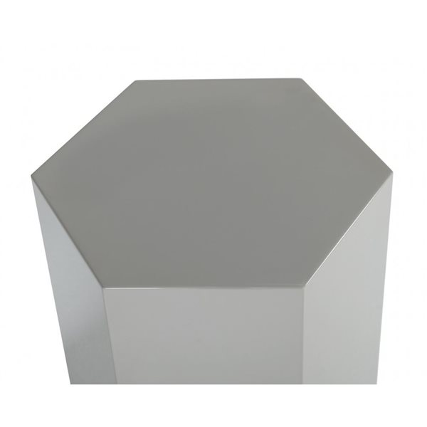 HomeRoots 17-in Light Grey Manufactured Wood Hexagon End Table