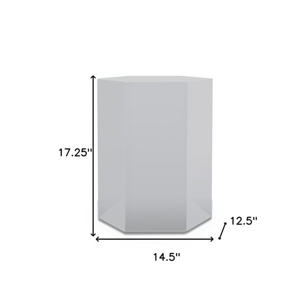 HomeRoots 17-in Light Grey Manufactured Wood Hexagon End Table