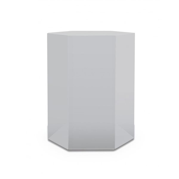 HomeRoots 17-in Light Grey Manufactured Wood Hexagon End Table