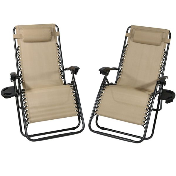 SUNNYDAZE DECOR Sunnydaze Oversized Zero Gravity Lounge Chairs & Cup