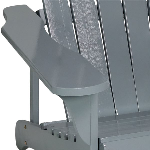 Sunnydaze Coastal Bliss Wooden Adirondack Chair Gray